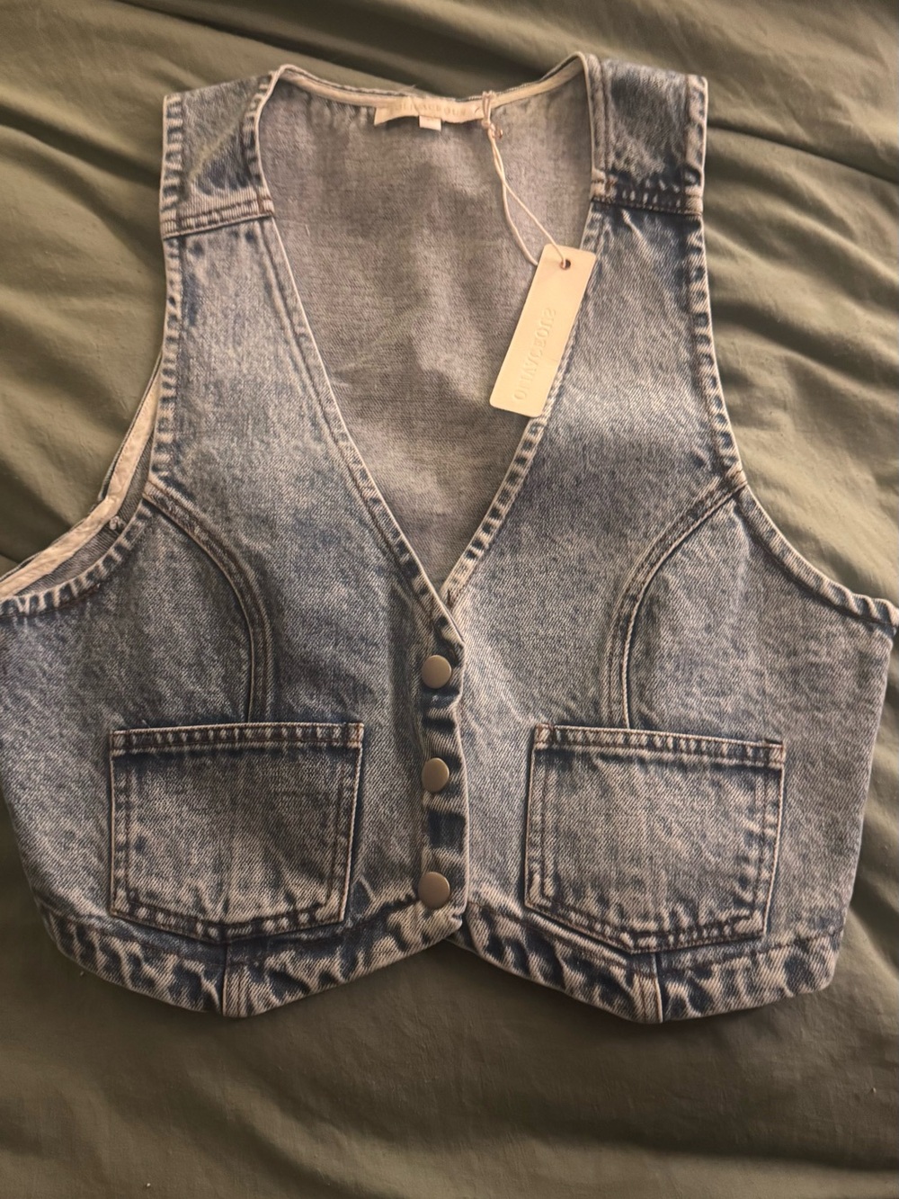 Olivaceous Light Blue Denim Vest